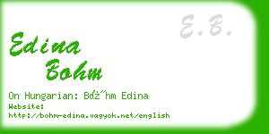 edina bohm business card